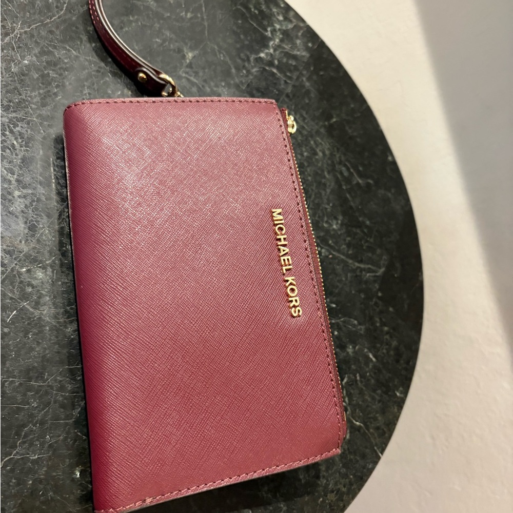 Michael Kors Maroon Wristlet